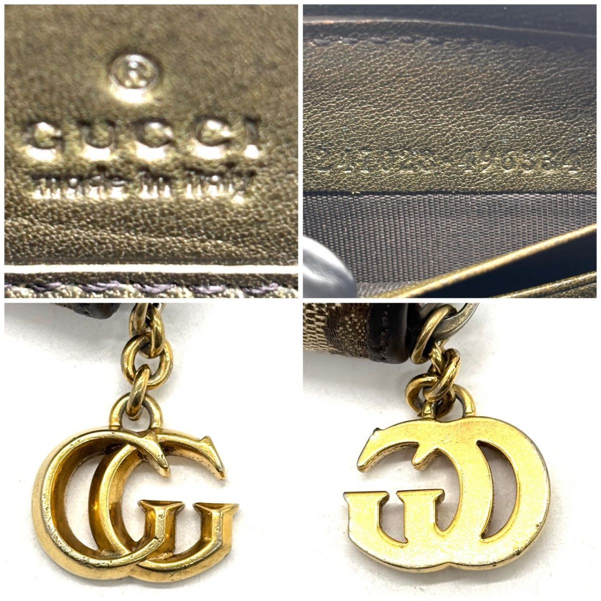 品よく揺れるGG】 GUCCI 長財布 ラウンドファスナー GGキャンバス 12 
