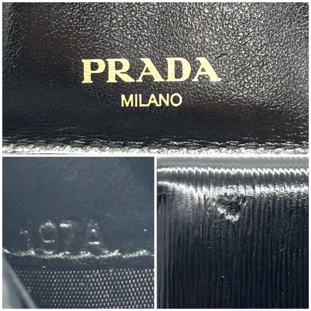 静かな艶を携える】 PRADA 三つ折り財布 ヴィッテロムーブ コンパクト