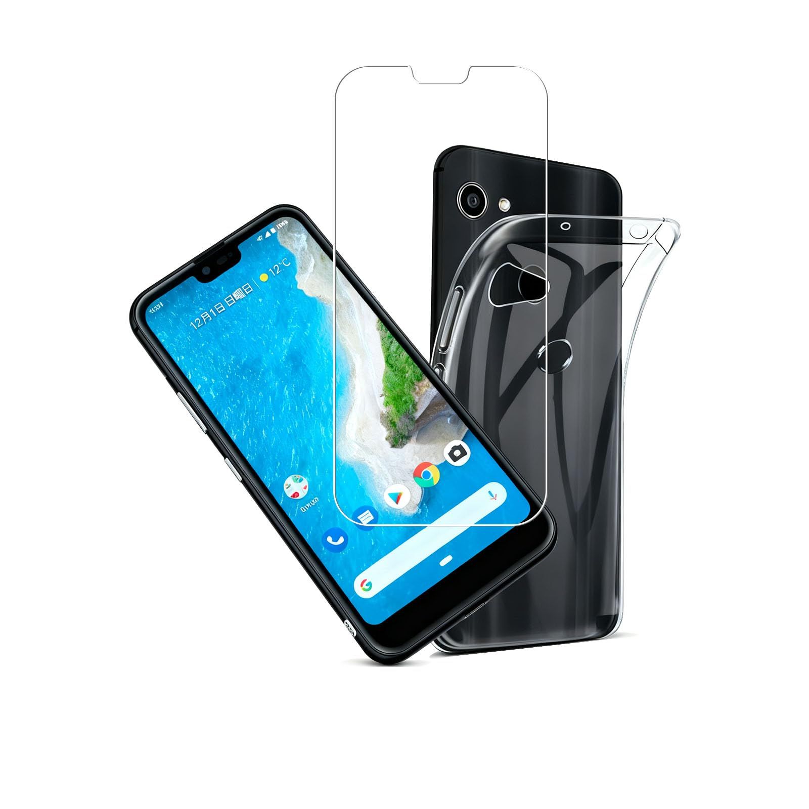 Android one s6専用 ガラスフィルム + TPU android one s6 ケース 