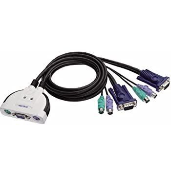 【中古-非常に良い】 エレコム KVMスイッチ PS/2KVMスイッチ 2台 KVM-KP2N