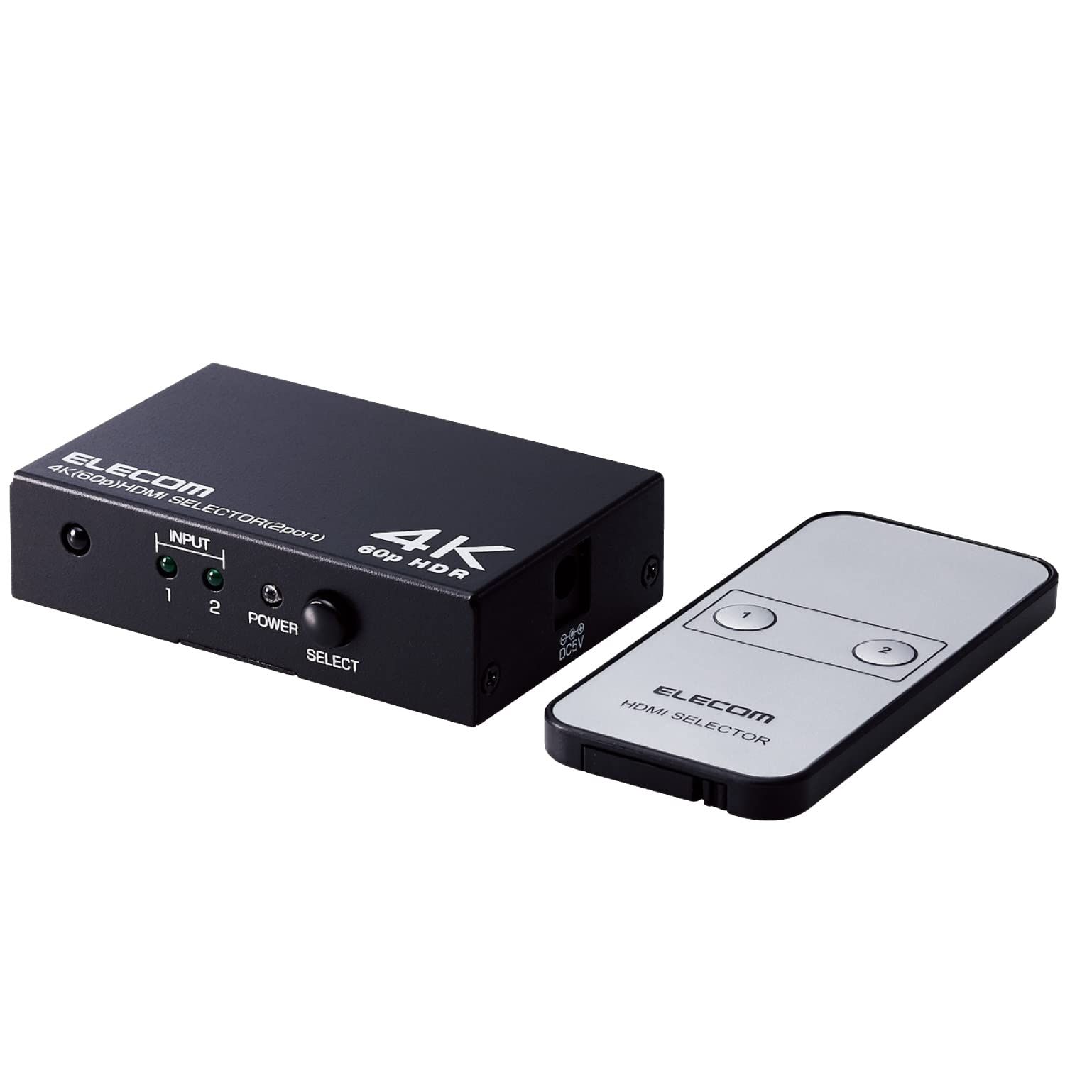 新品 エレコム HDMI切替器 4K 60Hz(18Gbps) 2入力1出力 HDCP2.2対応 手動切替 AC電源付き ブラック DH-SW4KP21BK