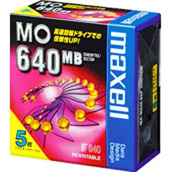 新品 日立マクセル マクセル　640 MB MO ５枚セット　MA-M640.B5P