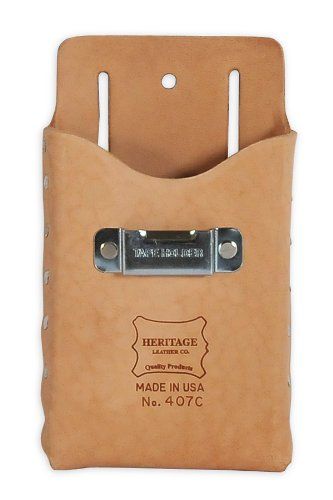 新品 HERITAGE LEATHER(ヘリテージレザー) BOX SHAPED TOOL POUCH W/TAPE CLIP W11xH18cm 407C