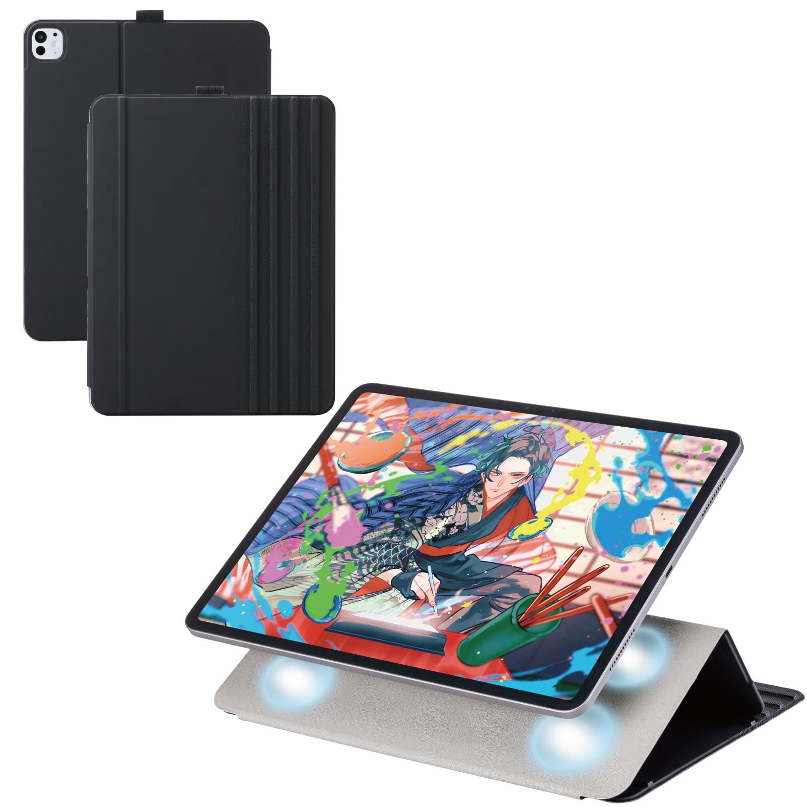 新品 エレコム iPad Pro 13インチ (M4) ケース カバー フラップケース ソフトレザー ドローイング アングル7段階 スリープ対応 ブラック TB-A25PLWVDBK