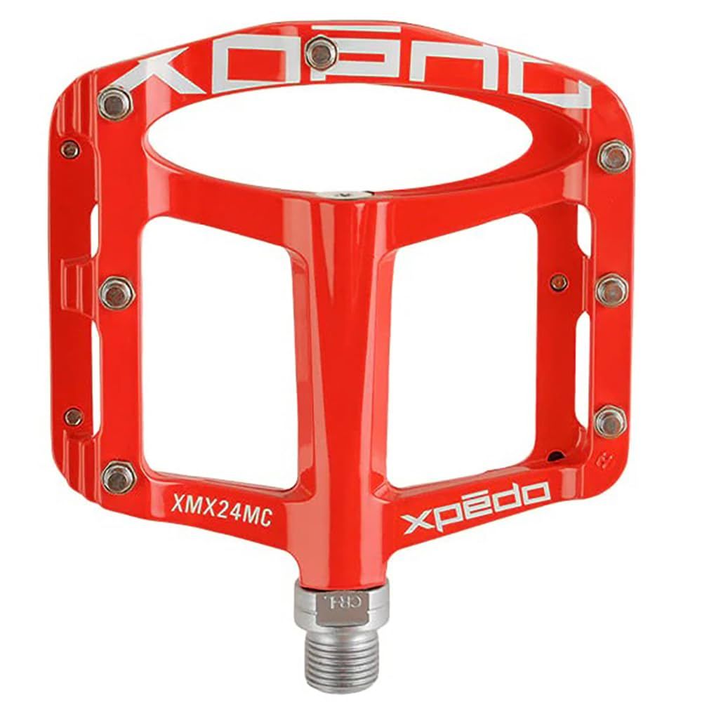 Brand New Expedo XPEDO Bicycle Pedals SPRY Left Right Set Mountain Bike Road Bike Flat Lightweight Magnesium Chromoly Spindle Red XMX24MC0RD