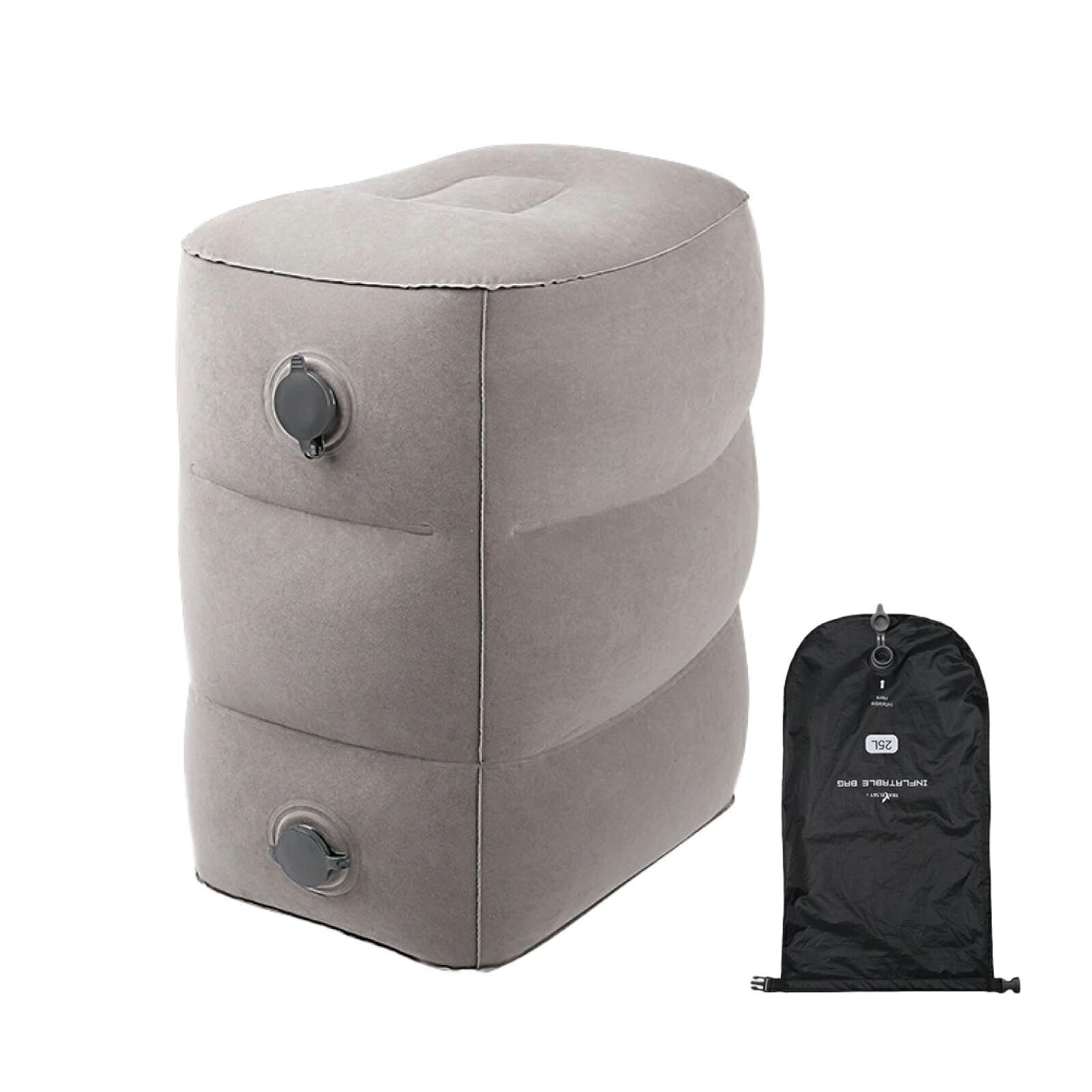 Brand New Best Answer Footrest 3 Tier Gray Airplane Car Air Cushion High Speed Bus Car Overnight Travel Supplies Desk Work Folding Footrest Foot Pillow Foot Pillow Bus Train Travel Air Cushion Office Folding