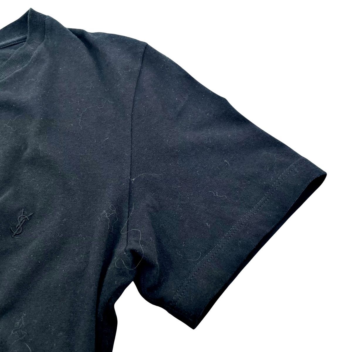中古】Saint Laurent サンローラン YSLエンブイダリー クロップドT
