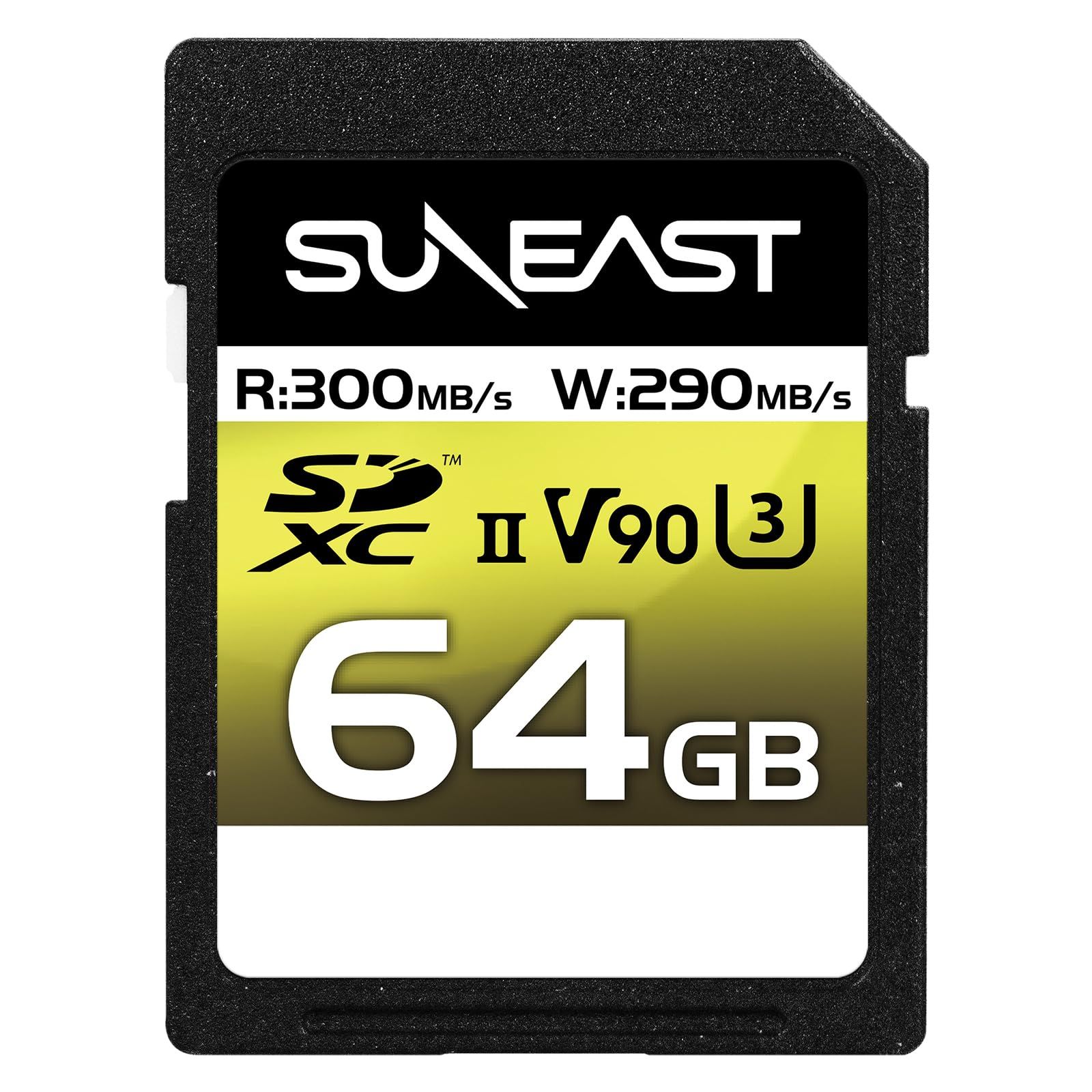 新品 SUNEAST SDXCカード 64GB 最大300MB/s UHS-II V90 U3 pSLC 4K 8K ULTIMATE PRO プロフェッショナル メモリーカード SE-SDU2064GA300