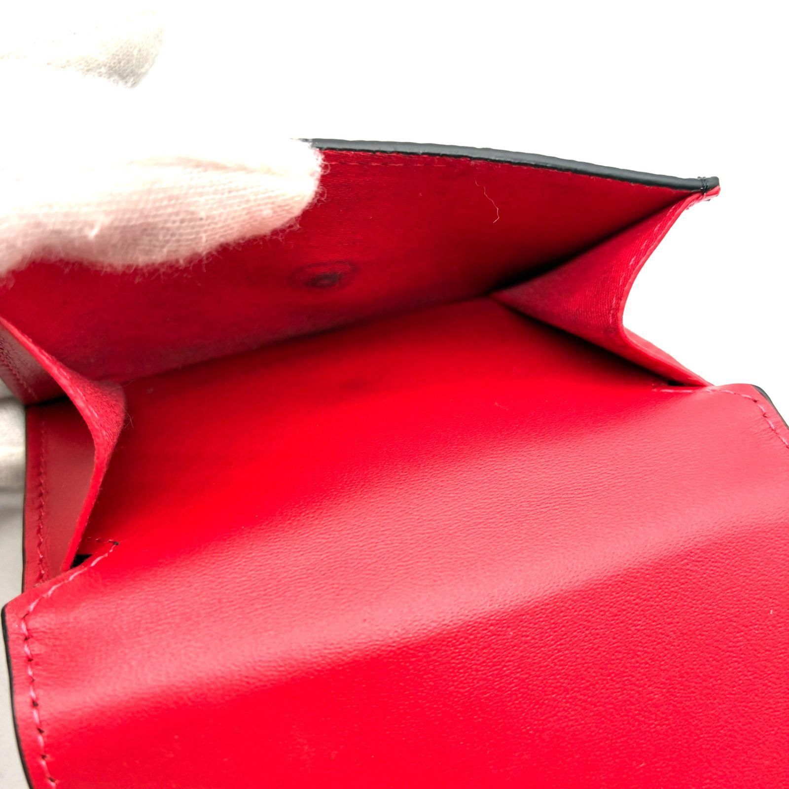 未使用に近い Christian Louboutin クリスチャン ルブタン エリザ 三つ折り財布 コンパクトウォレット レザー 本革 ブラック レッド ゴールド金具 レディース ギフト プレゼント ミニ財布 スモール ロゴ 金具 未使用に近い Christian Louboutin クリスチャン ルブタン エリザ 三