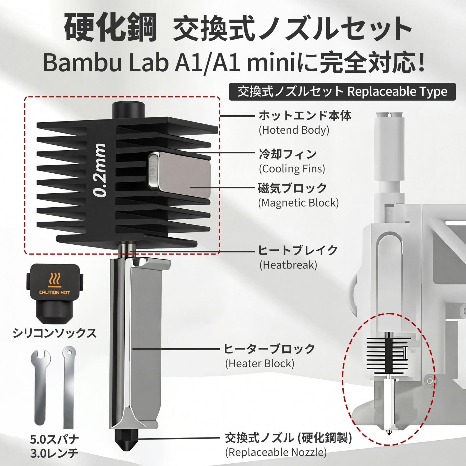 Bambu A1シリーズ用ノズルセット Bambu Lab A1 mini ノズルキット 4種セット - メルカリ