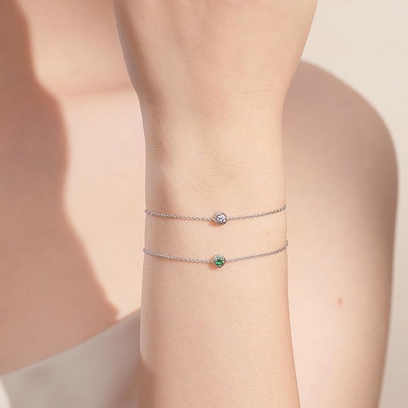 FANCIME] プラチナ ブレスレット レディース ダイヤモンド 一粒 ブレス 