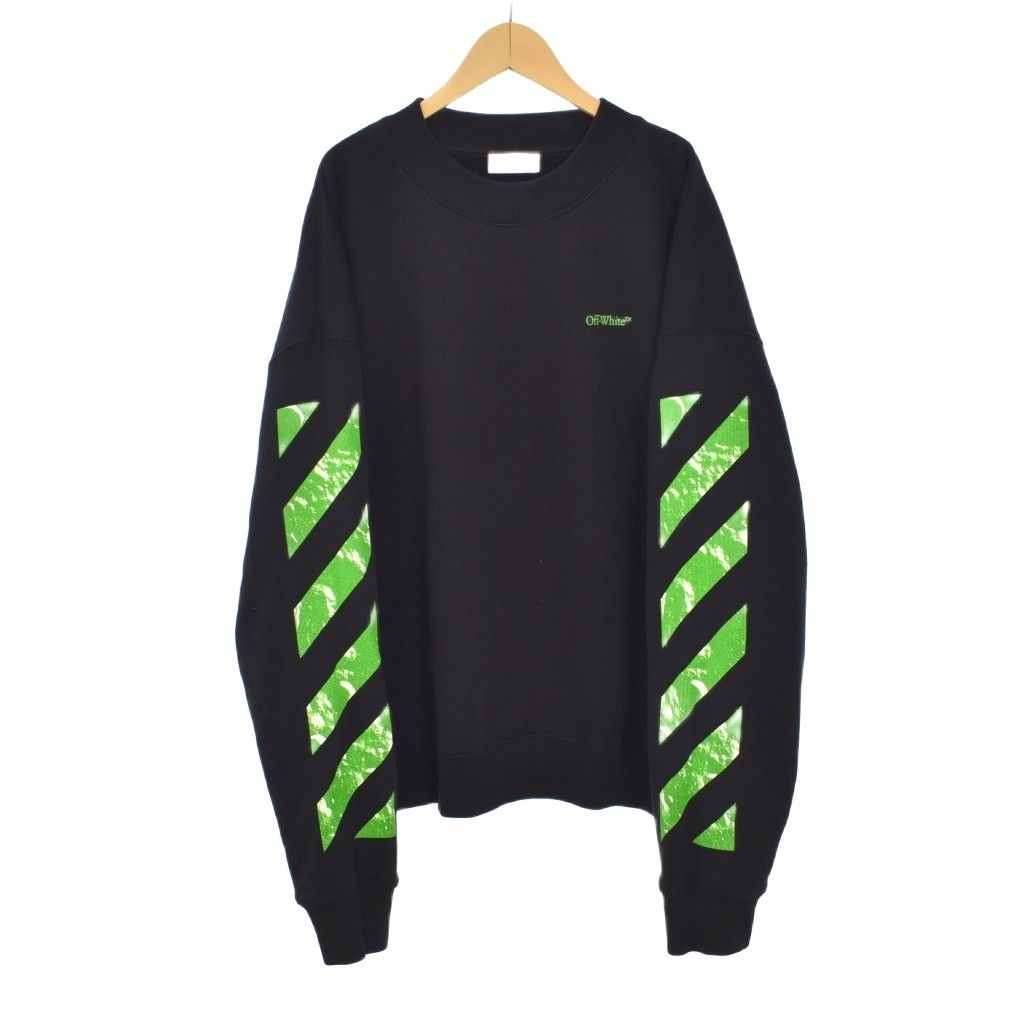 オフホワイト OFF WHITE スウェット トレーナー 長袖 L 黒 オフホワイト OFF WHITE スウェット トレーナー 長袖 L 黒