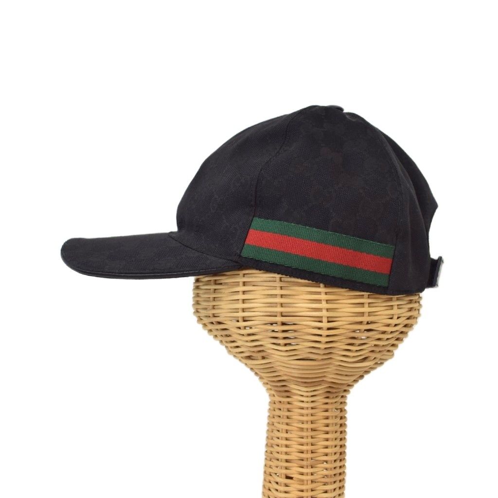 グッチ GUCCI GGキャンバス シェリーライン ベースボールキャップ M 黒 