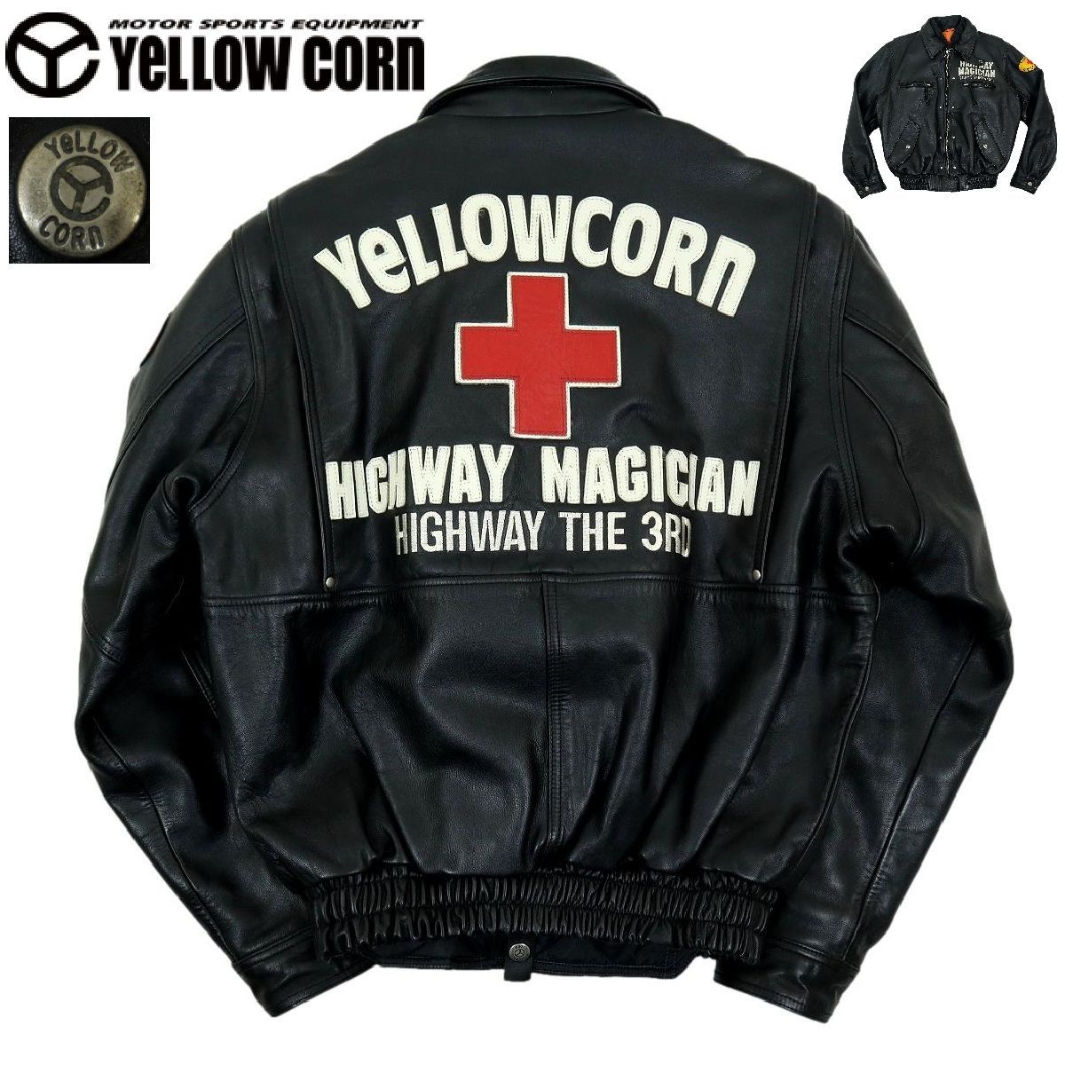 イエローコーン ジャケット T299】【美品】【ライナー付】YeLLOW CORN イエローコーン レザー