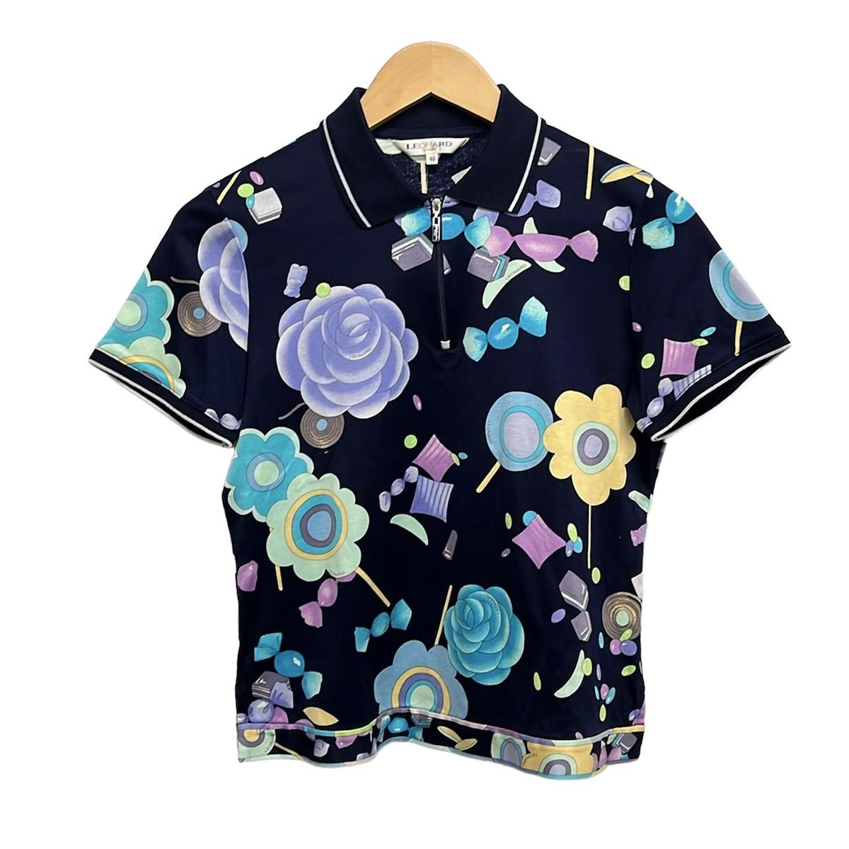 LEONARD(レオナール) 半袖Tシャツ サイズ40 M レディース - ネイビー
