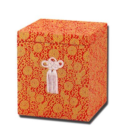 新品 上金張箱 ヌキナシ箱/赤 / 4寸用 / 骨箱 骨壷 カバー/直葬 家族葬 分骨 手元供養 納骨 ペット 可
