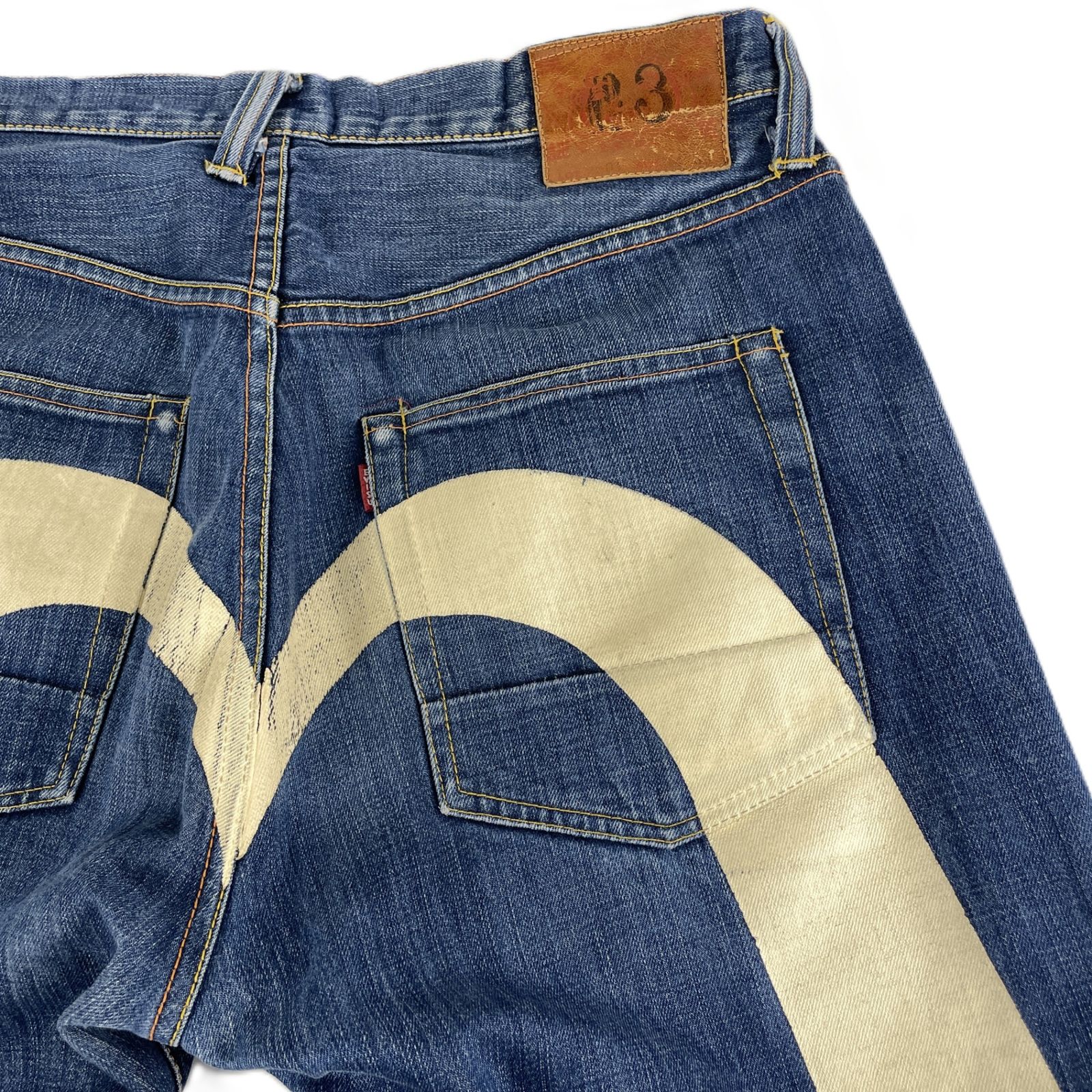 EVISU エヴィス NO.3 ビッグカモメ 白カモメ ストレートデニムパンツ