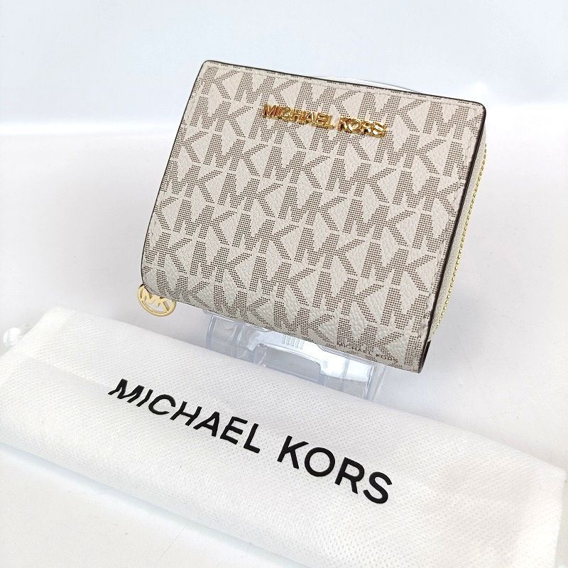 未使用 MICHAEL KORS マイケルコース 二つ折り財布 ホワイト系 