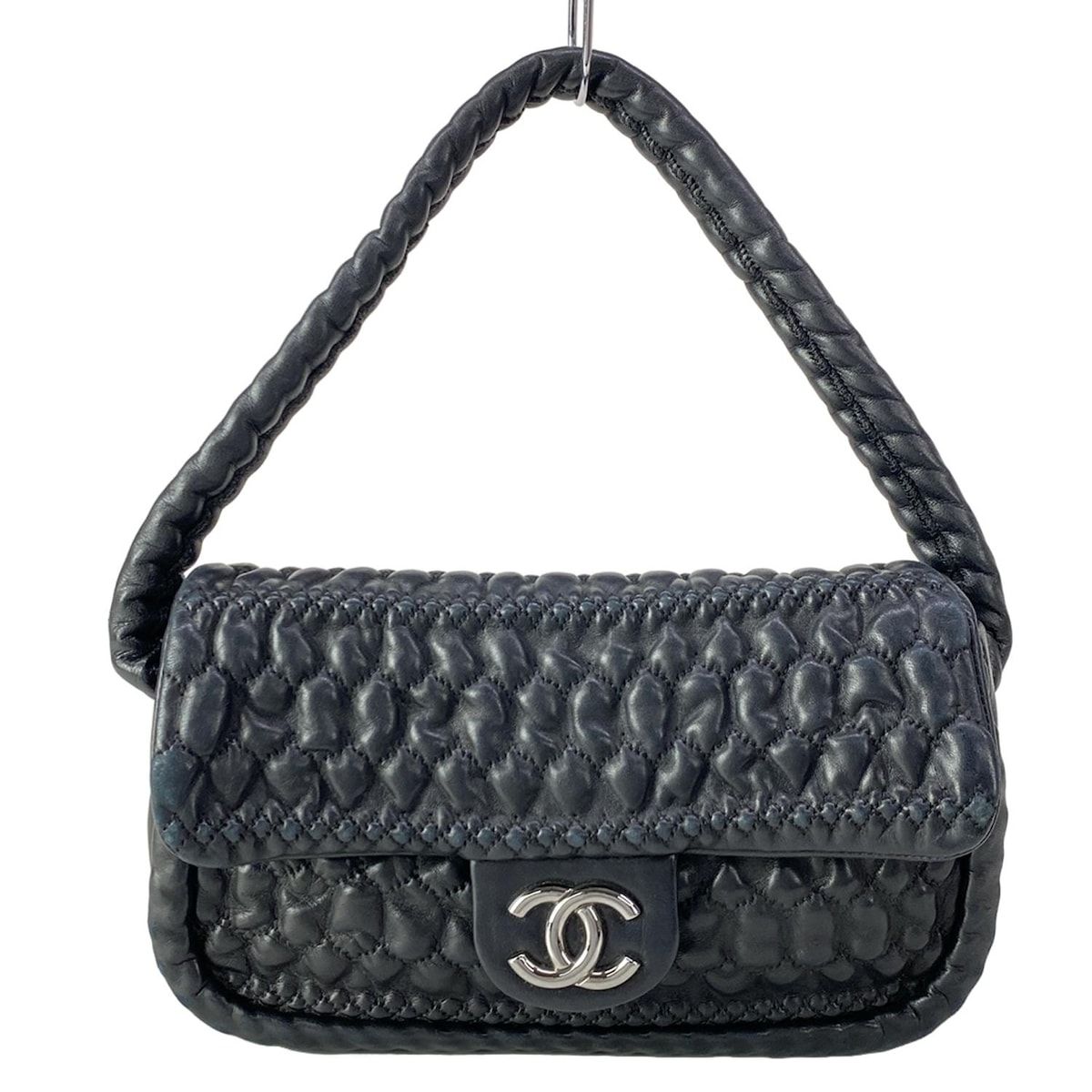 CHANEL(シャネル) ショルダーバッグ バブルキルト 黒 キルティング 