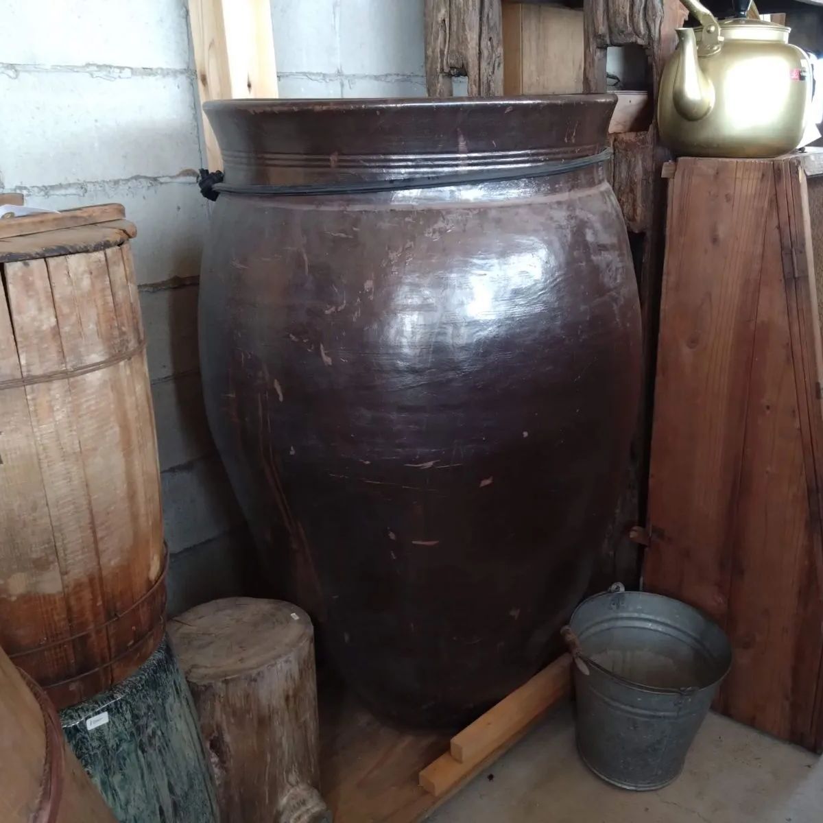 引取限定｜超特大115cm 陶器 壺 甕 超大型 古民家 店舗什器