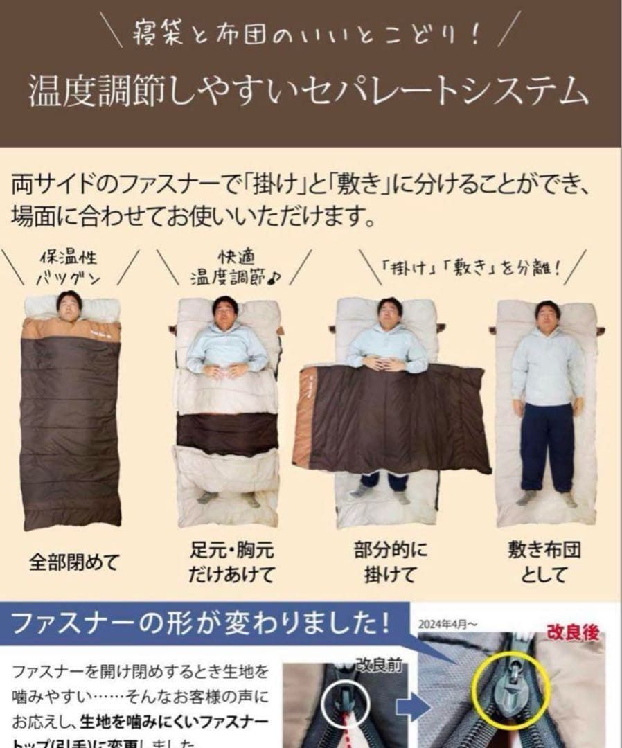 アウトドア ベアーズロック ねぶくろん 寝袋 TX-701 シュガーブラウン