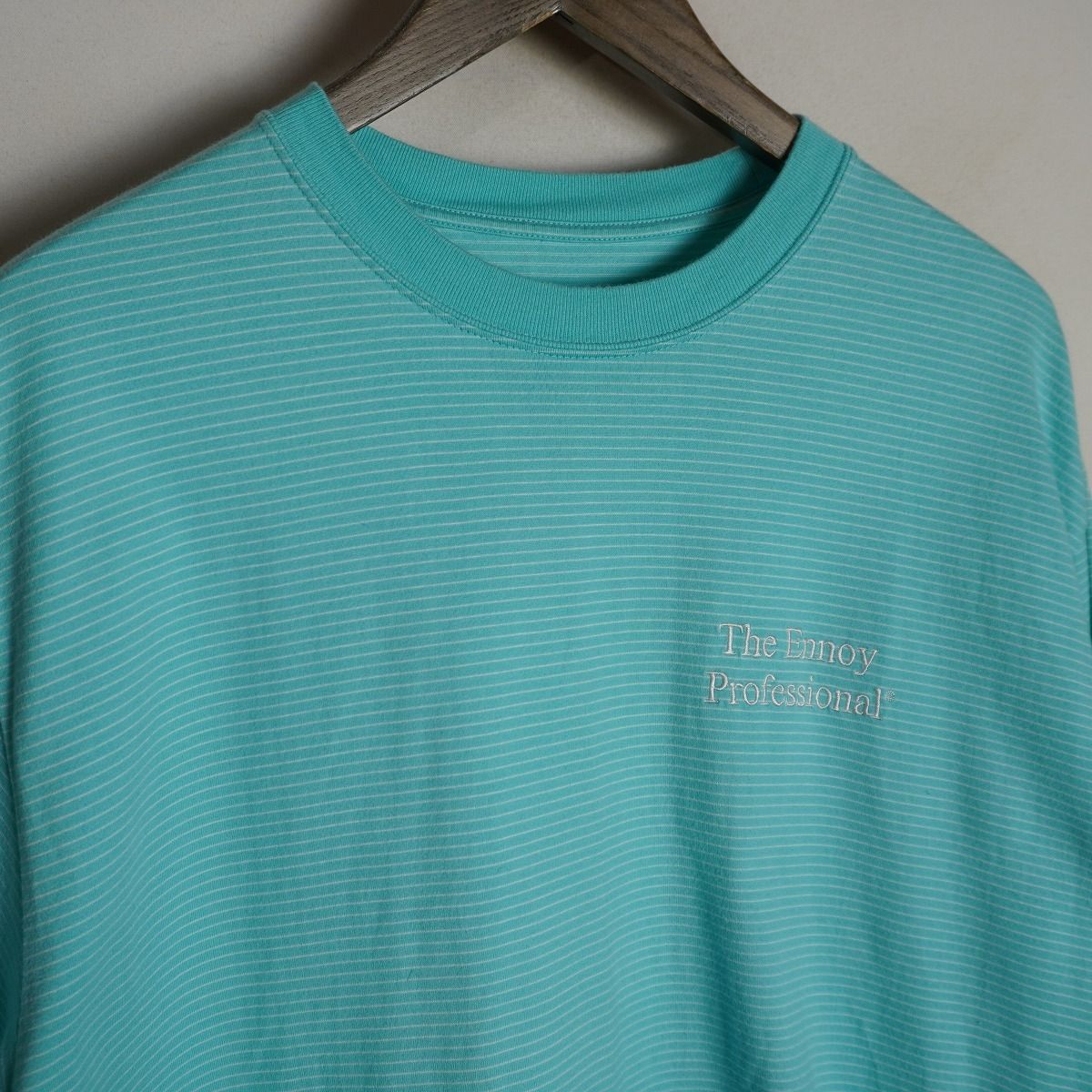 ennoy ミントブルーボーダー Tシャツ XXL 美品 23SS ENNOY エンノイ Border T-Shirt クルーネック ボーダー 半袖