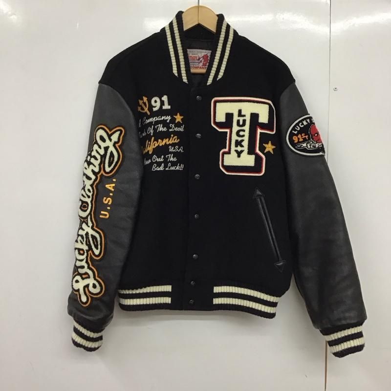 テッドマン スタジャン 40サイズ TEDMAN 黒 袖革 ワッペン