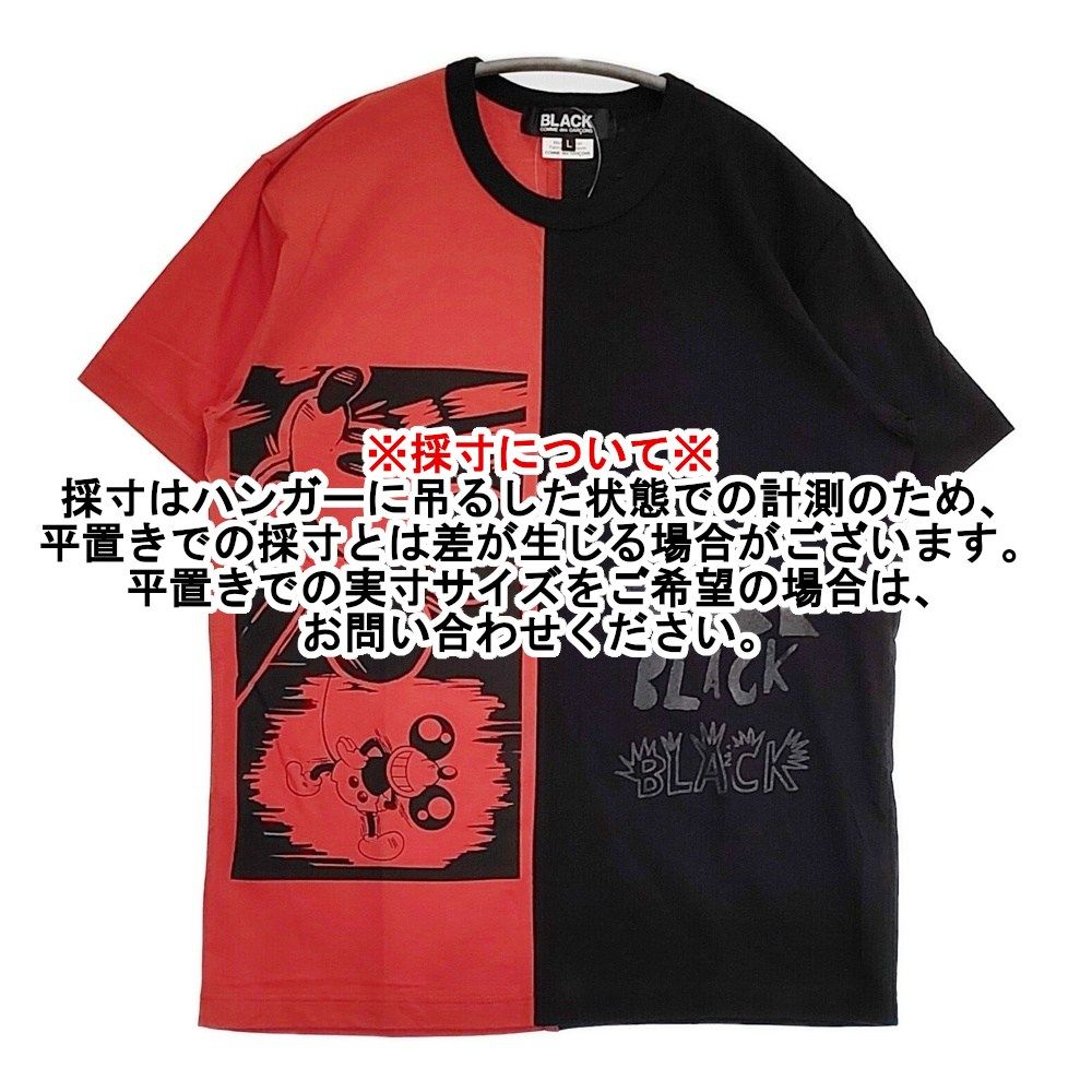 BLACK COMME des GARCONS ディズニー 1E-T006 AD2020 定価14300円 半袖Ｔシャツ カットソー レッド ブラック レディース ブラックコムデギャルソン【中古】6-0324S♪ BLACK COMME des GARCONS ディズニー 1E-T006 AD2020 定価14300円 半袖