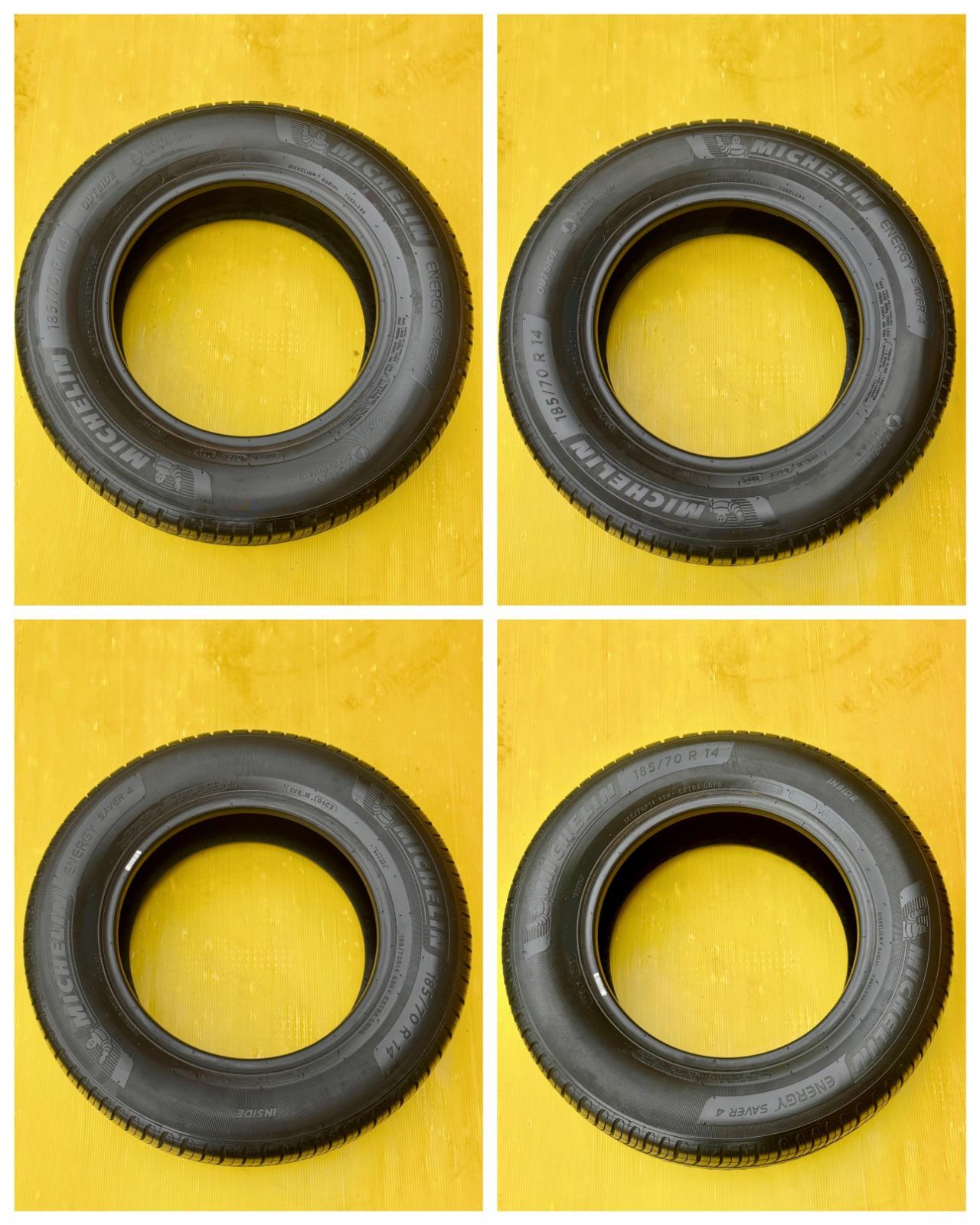 ZT-8271] 4本 ★2024★ ミシュラン タイヤ MICHELIN TYRE 1W8J6 185/70R14 92H ENERGY SAVER 4 溝 7.67mｍ タイ製