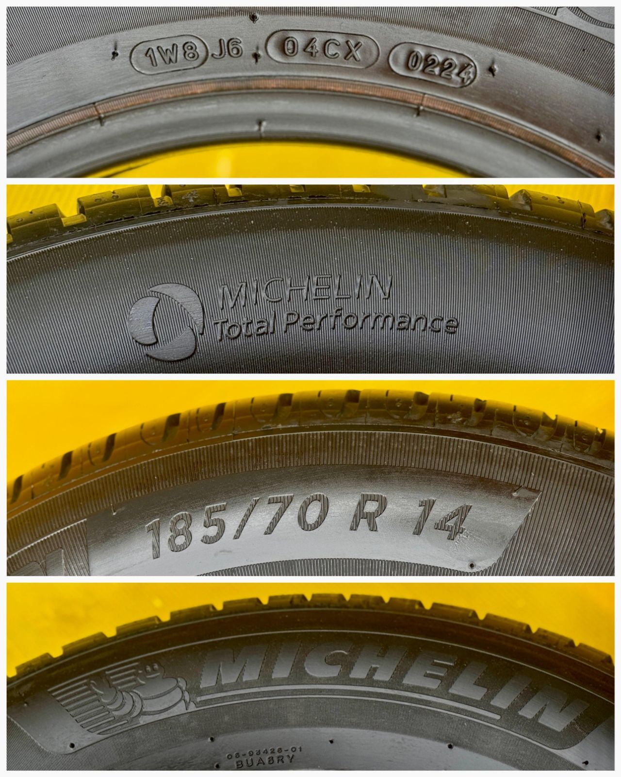 ZT-8271] 4本 ★2024★ ミシュラン タイヤ MICHELIN TYRE 1W8J6 185/70R14 92H ENERGY SAVER 4 溝 7.67mｍ タイ製