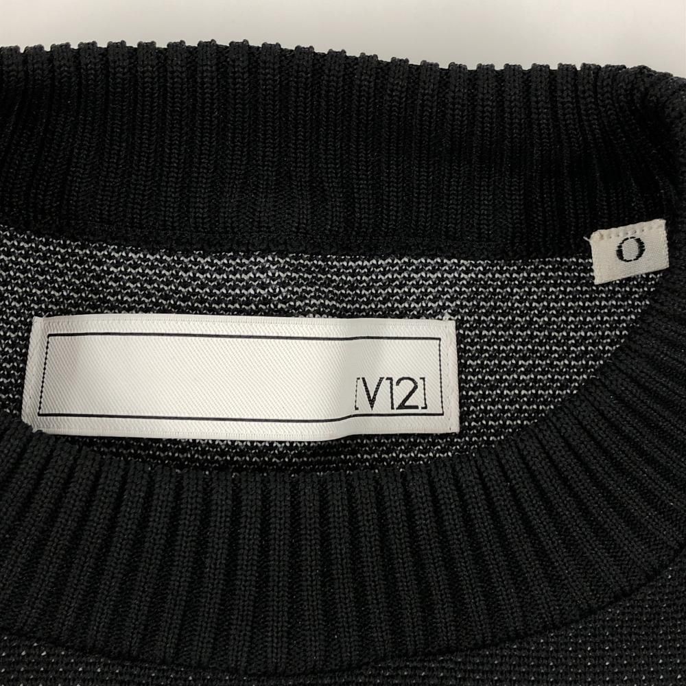 超美品】V12×Disney セーター 黒×白 前面ミッキーマウス バックロゴ