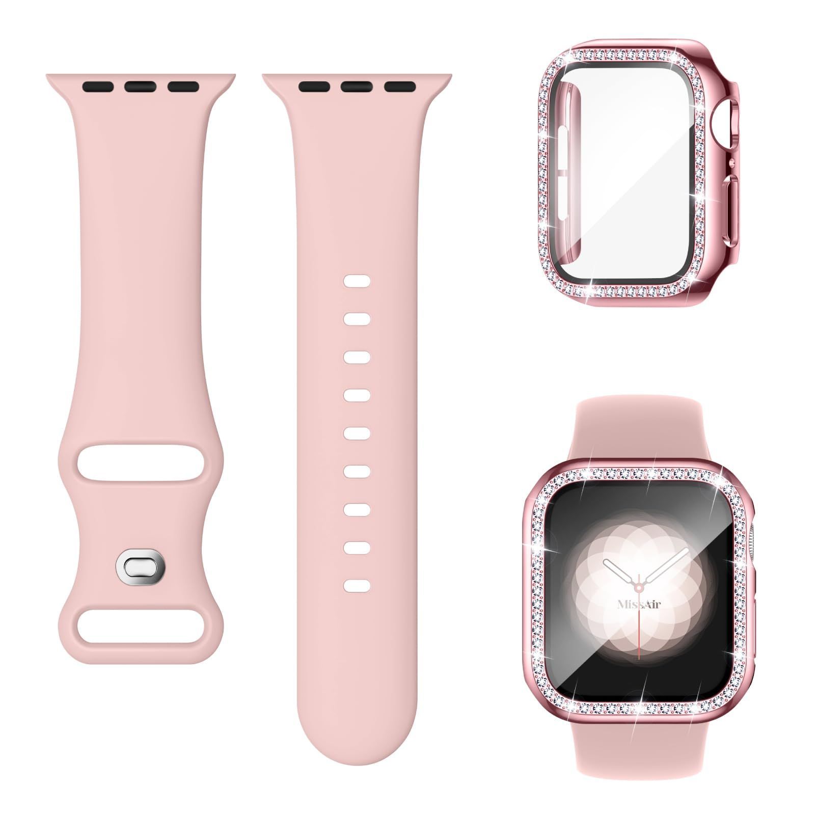 40mm Apple Watch バンド＆ケース セット キラキラ ピンク - メルカリ
