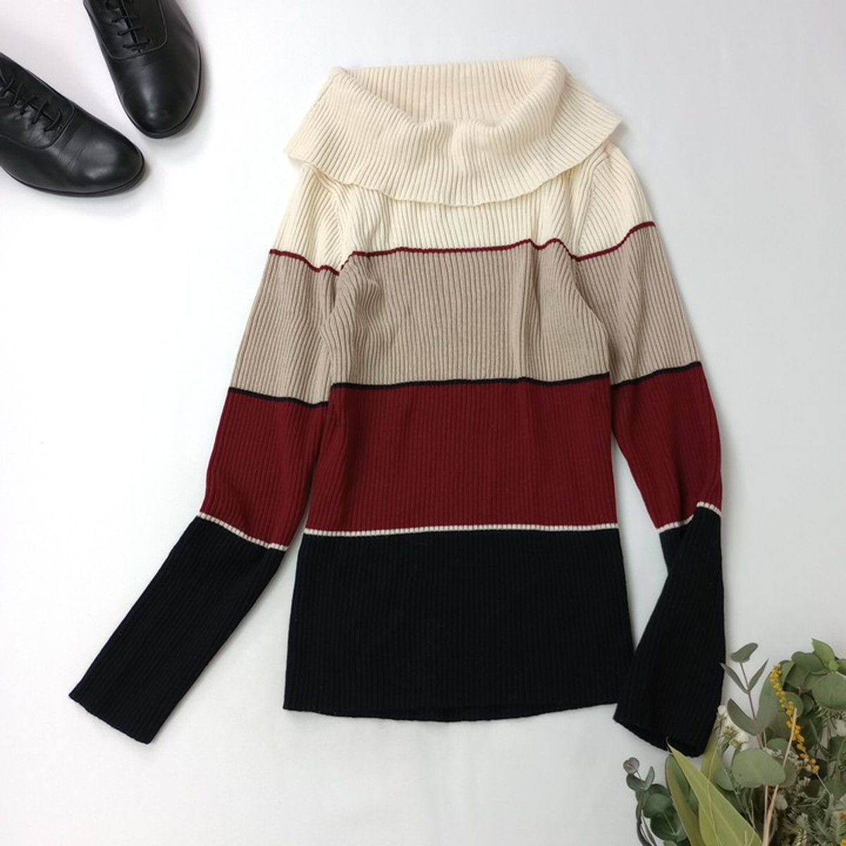 BURBERRY LONDON バーバリー タートルネック 羊毛 ハイゲージ 長袖