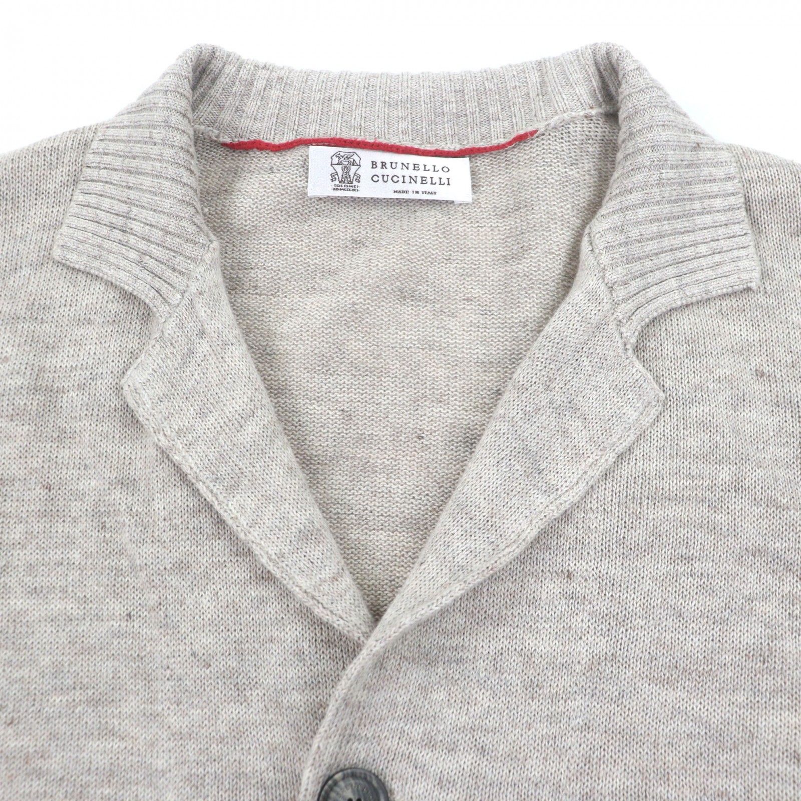 美品▽Brunello Cucinelli ブルネロクチネリ リネン コットン ロゴ入り 
