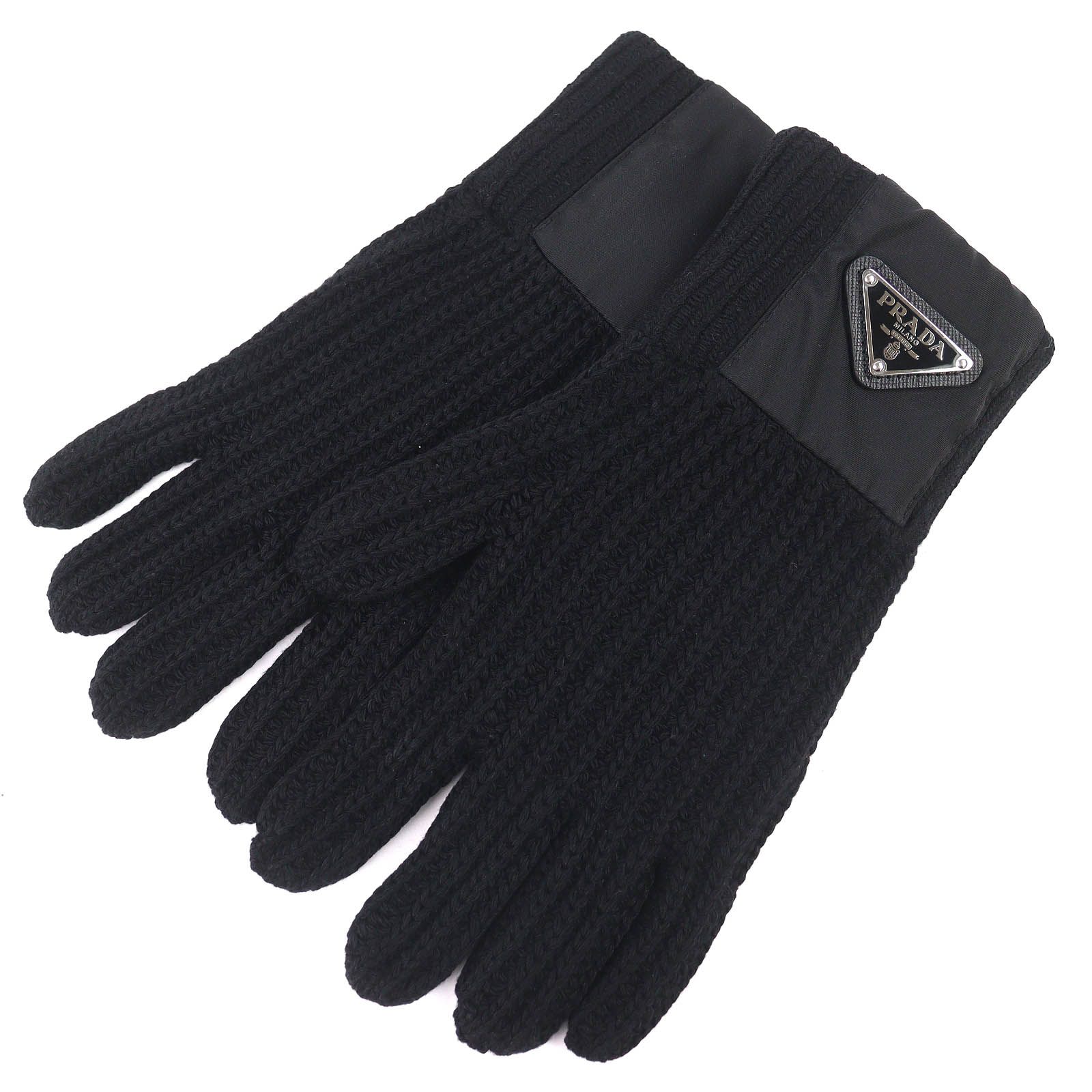 美品△PRADA プラダ 2024年製 UMK75 バージンウール カシミヤ RE-NYLON 