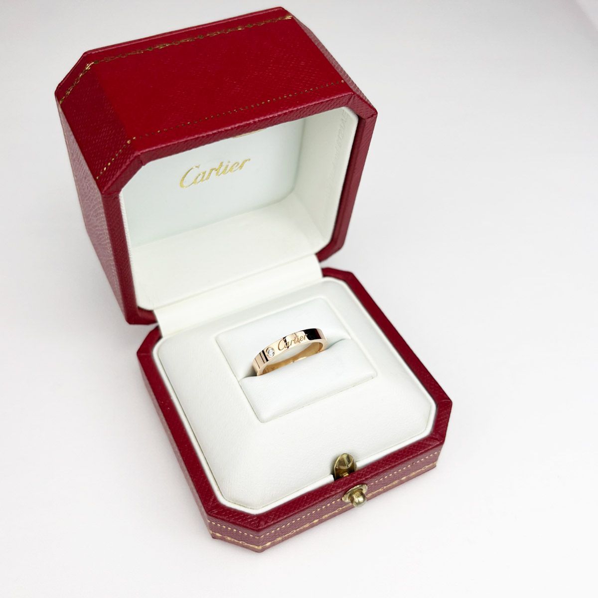 中古】 カルティエ Cドゥ カルティエリング ピンクゴールド 1P 幅3mm