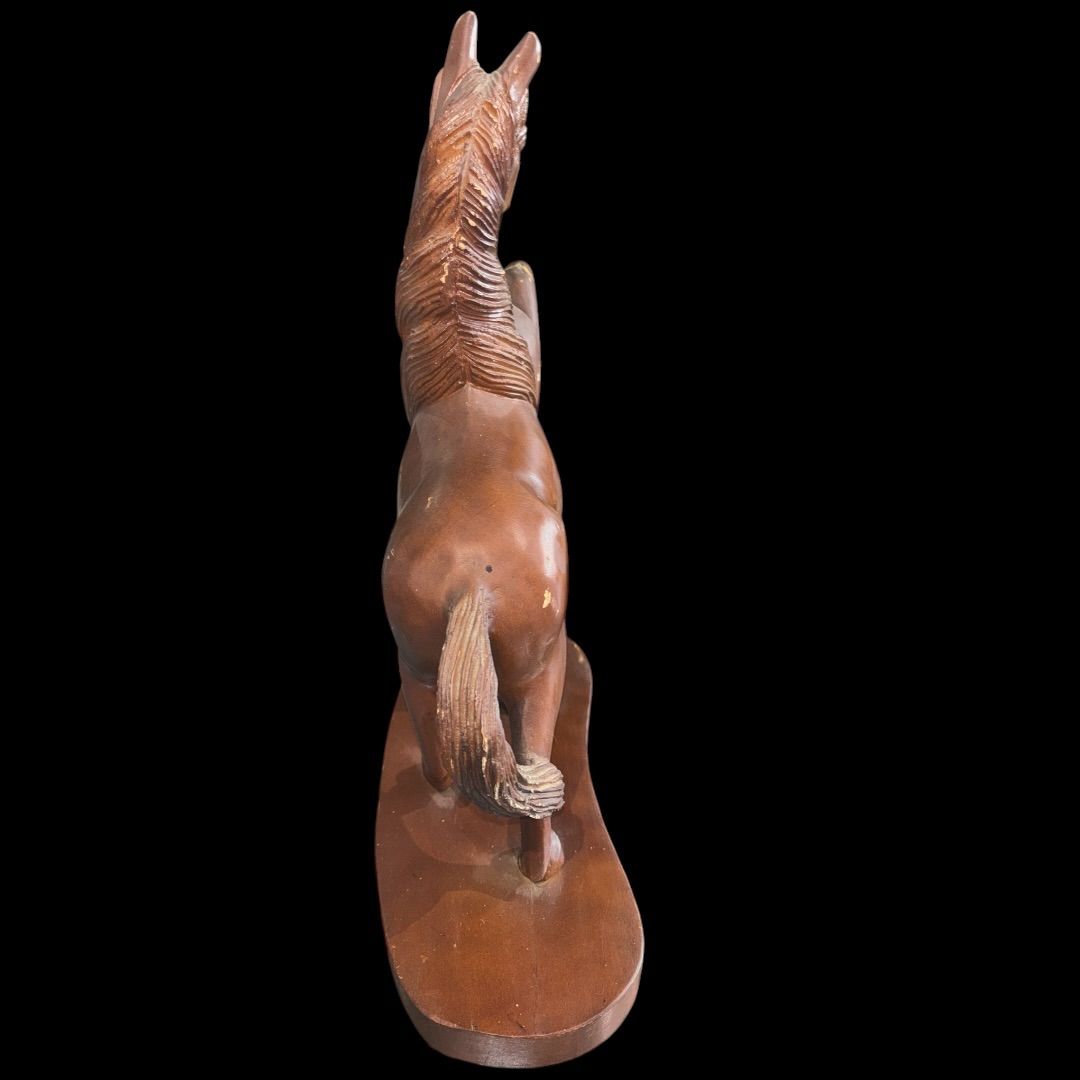 木彫り 馬 置物 午年 高さ35cm 昭和レトロ 時代物 コレクション - メルカリ