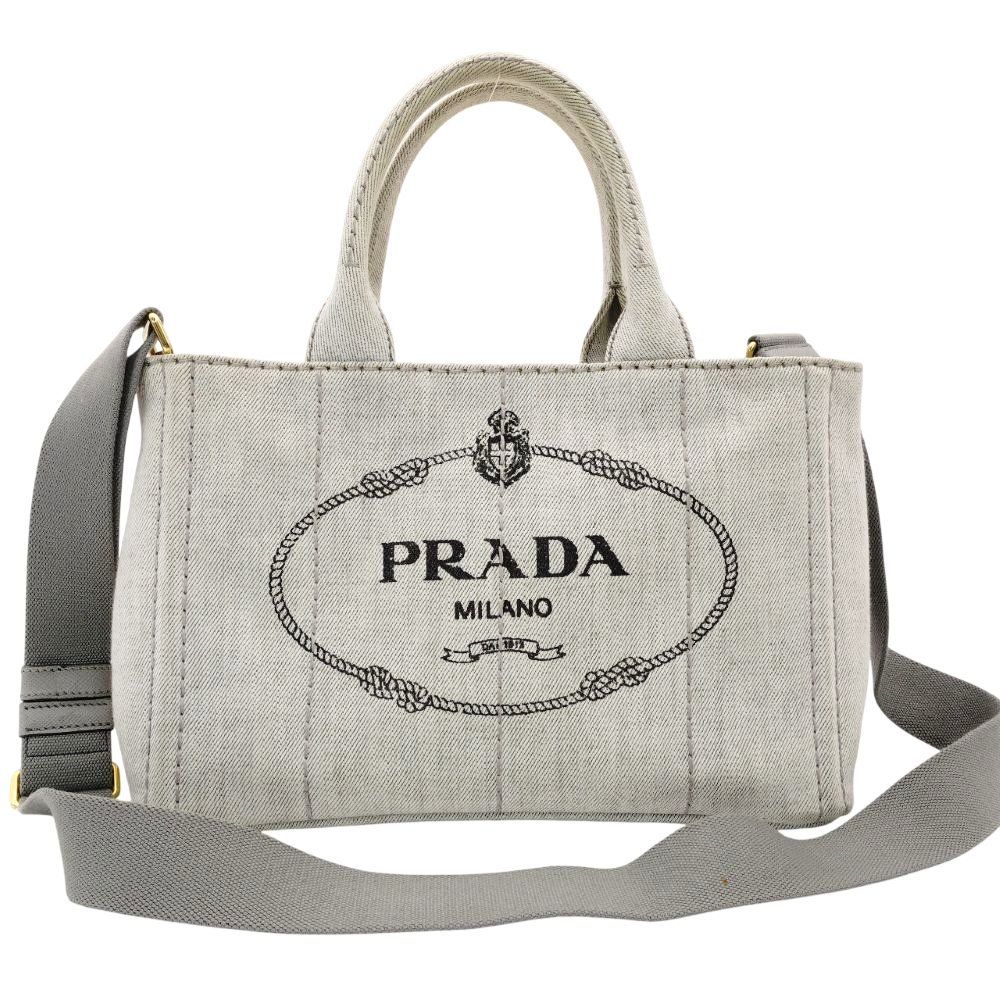 プラダ PRADA カナパ Sサイズ スモール ハンドバッグ グレー プラダ PRADA カナパ Sサイズ スモール ハンドバッグ グレー