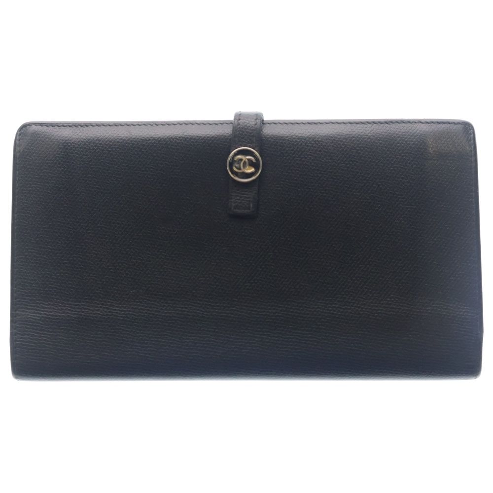 CHANEL (シャネル) ココボタンフラップ レザー ロングウォレット 2