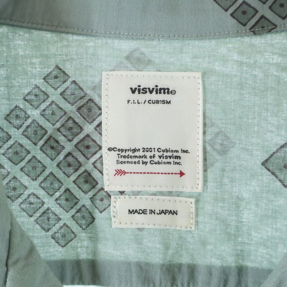 VISVIM (ヴィスヴィム) WALLIS SHIRT S/S シャツ 半袖シャツ グリーン