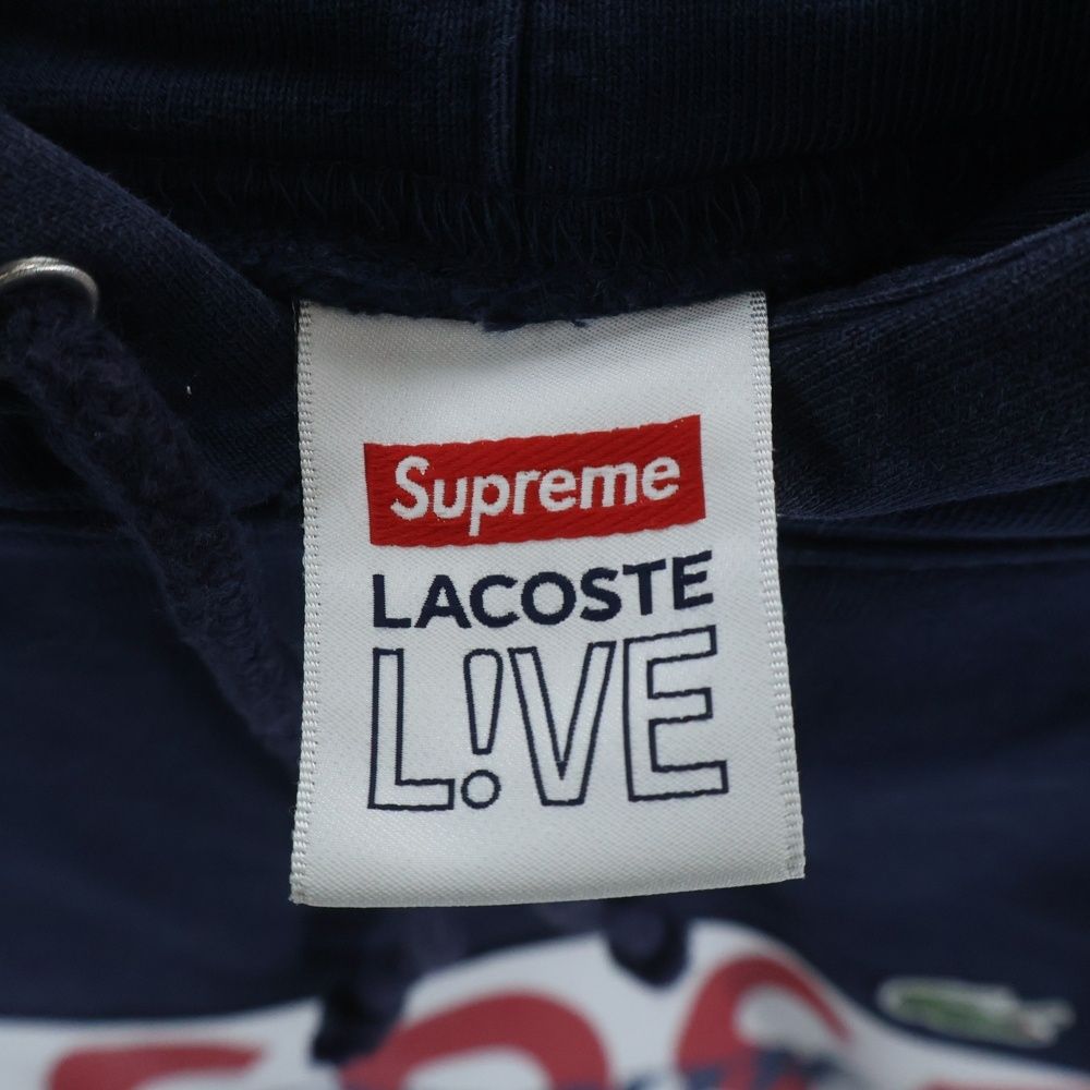 SUPREME (シュプリーム) 19AW ×LACOSTE LIVE Logo Panel Hooded