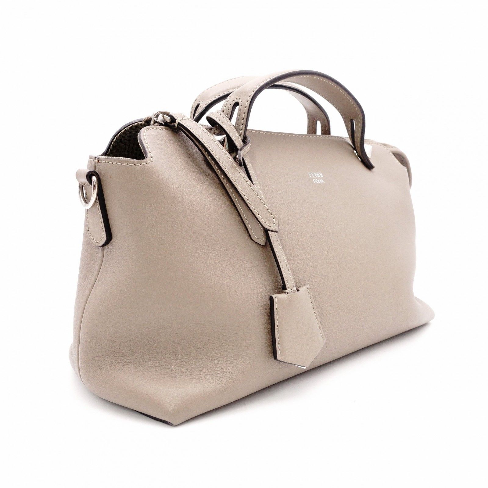 FENDI フェンディ バイザウェイ ハンドバッグ レザー グレージュ 2way 