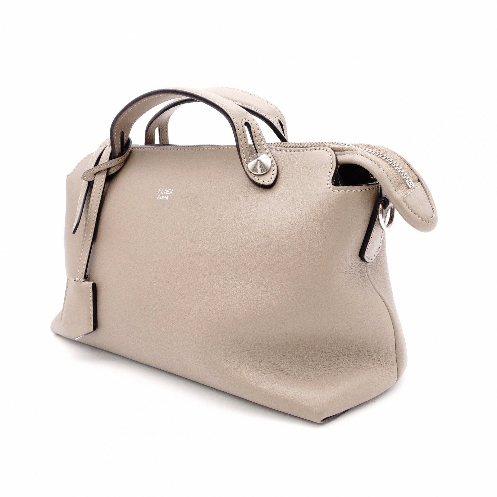 FENDI フェンディ バイザウェイ ハンドバッグ レザー グレージュ 2way 