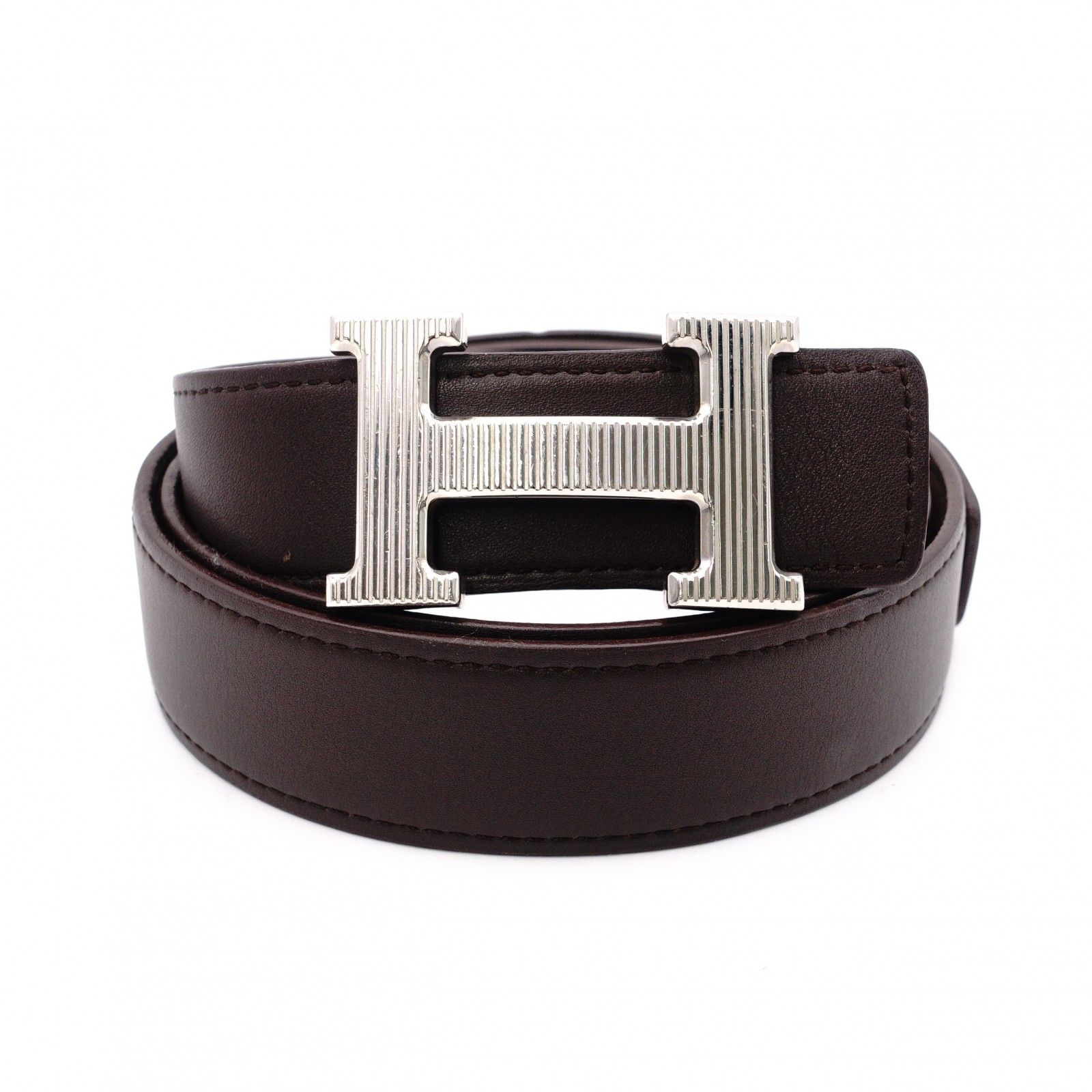 HERMES エルメス Hベルト ベルト レザー ブラウン リバーシブル HERMES エルメス Hベルト ベルト レザー ブラウン リバーシブル