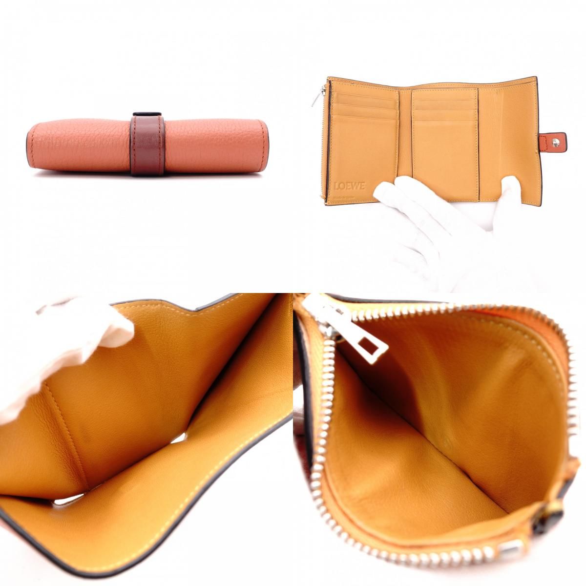 LOEWE ロエベ スモール バーティカル ウォレット 三つ折り財布 レザー 