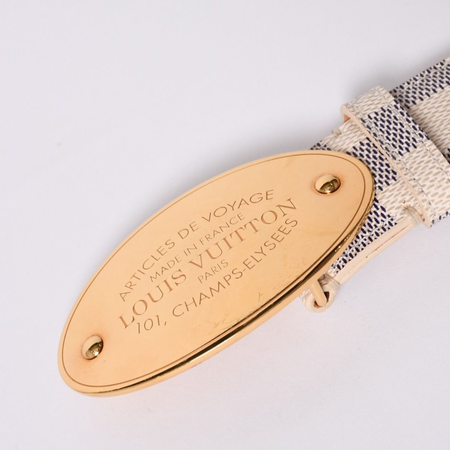 【レア】ルイヴィトン サンチュール ヴォワヤージュ ダミエ アズール ゴールド 極美品 LOUIS VUITTON ルイヴィトン サンチュール ヴォワヤージュ 35MM