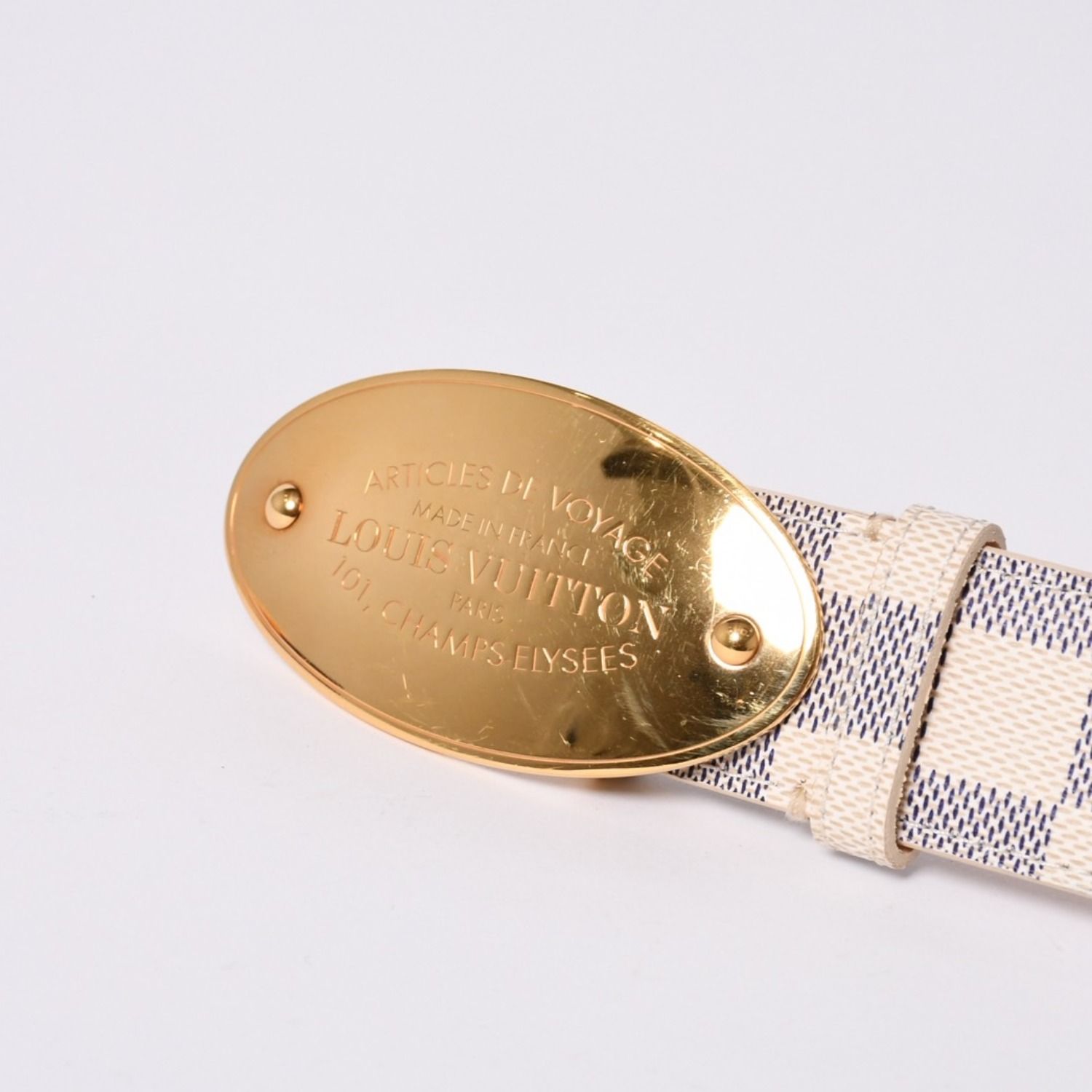 【レア】ルイヴィトン サンチュール ヴォワヤージュ ダミエ アズール ゴールド 極美品 LOUIS VUITTON ルイヴィトン サンチュール ヴォワヤージュ 35MM