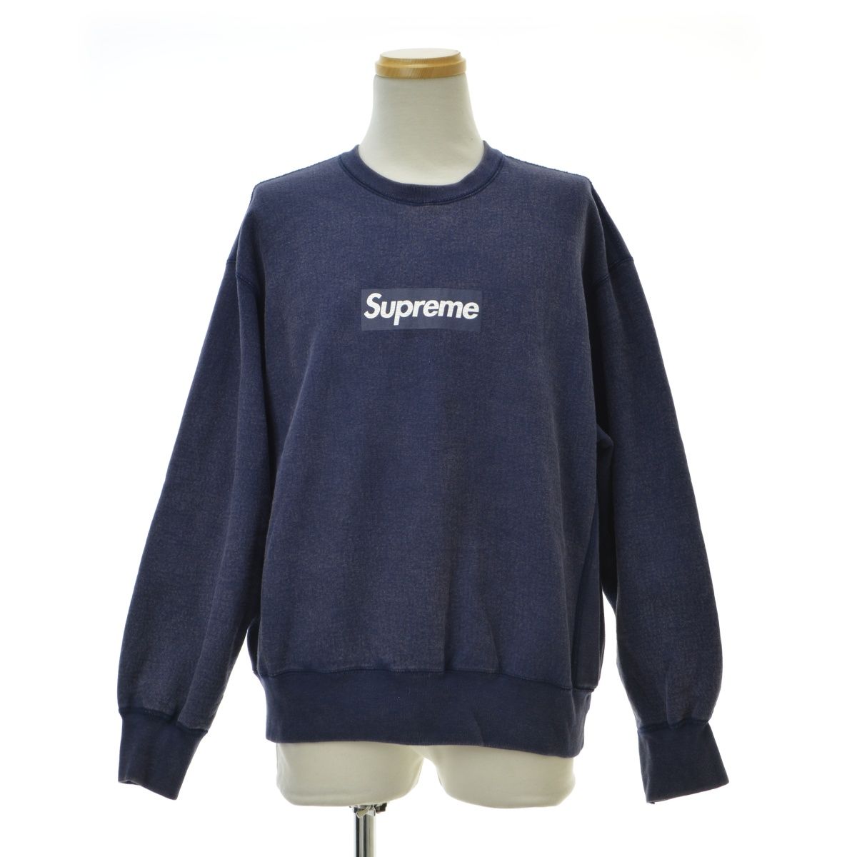 SUPREME】25SS Washed Box Logo Crewneck Navy長袖スウェット 【公式通販】