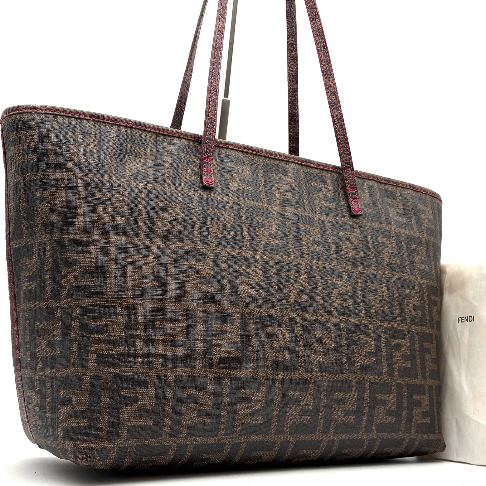 FENDI フェンディ ズッカ柄 トートバッグ ハンドバッグ キャンバス 