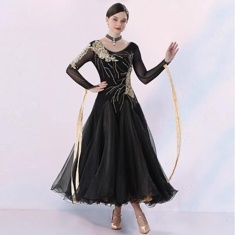 社交ダンスドレス モダンダンス　キラキラ　シャンパン ドレス 新品 未使用 競技用 練習用 社交ダンスドレス モダンダンス 刺繍